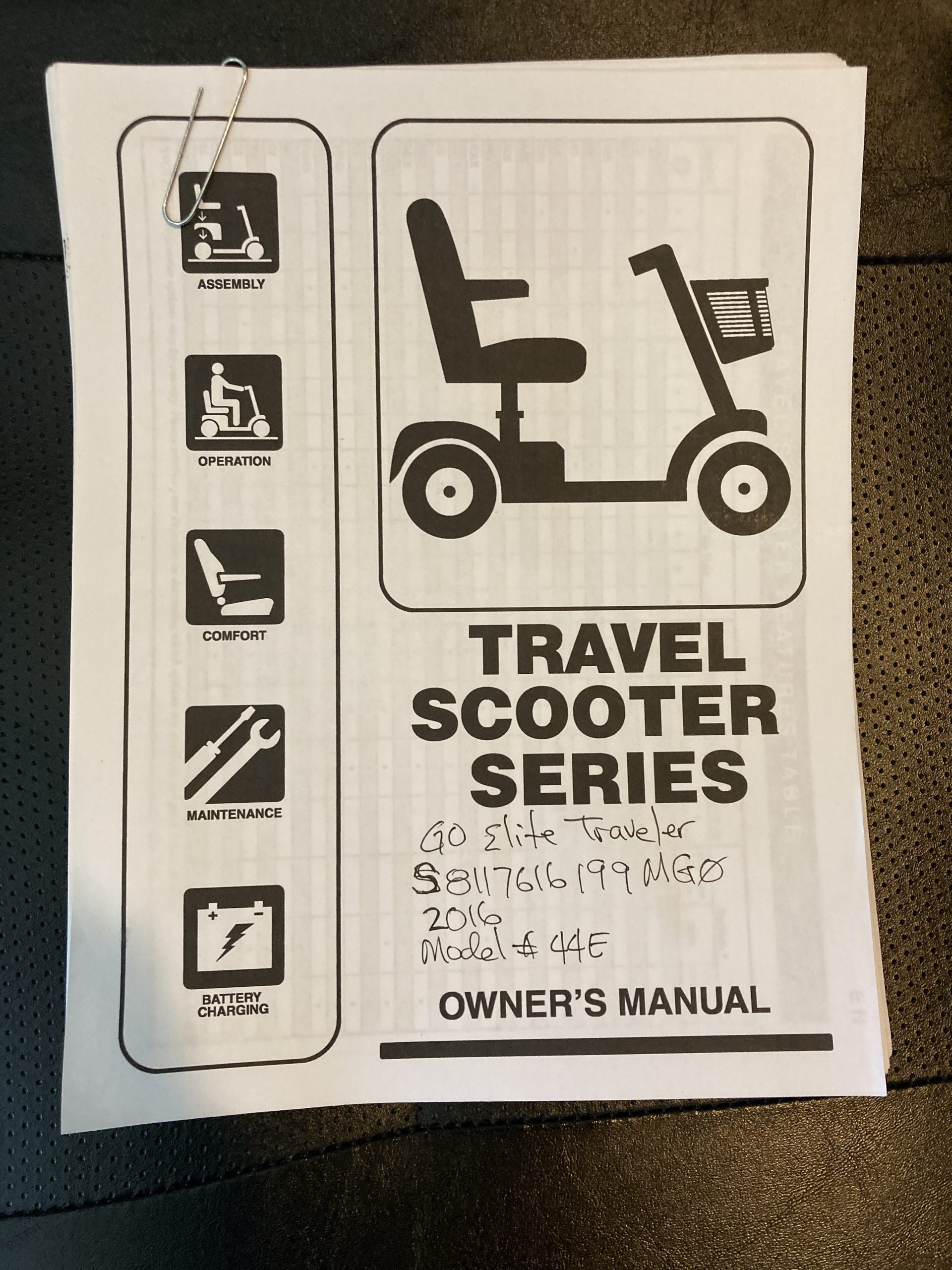 2016 Pride Mobility Gogo Elite Traveler Model 44E New Batteries