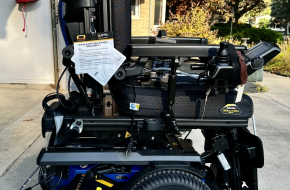Mid wheel drive power wheelchair for sale. Quantum Edge 3 Stretto.